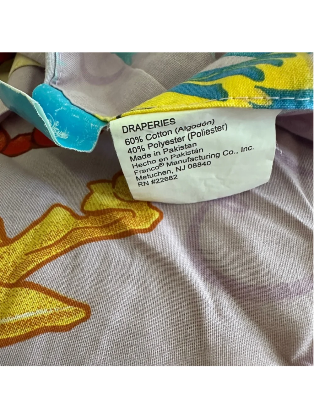 Vintage Disney Little Mermaid Curtains Valance Set Ariel Sebastian Flounder